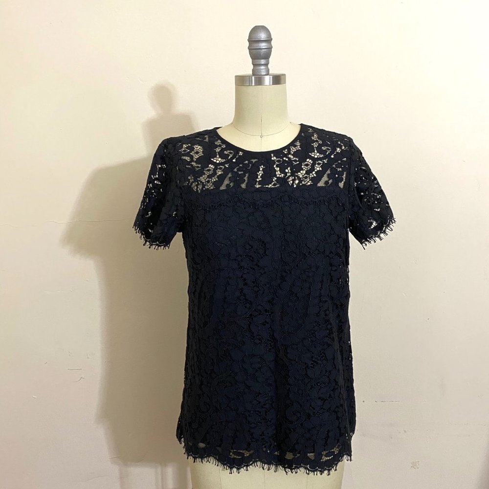 NWT MICHAEL MICHAEL KORS Black Lace Short Sleeve